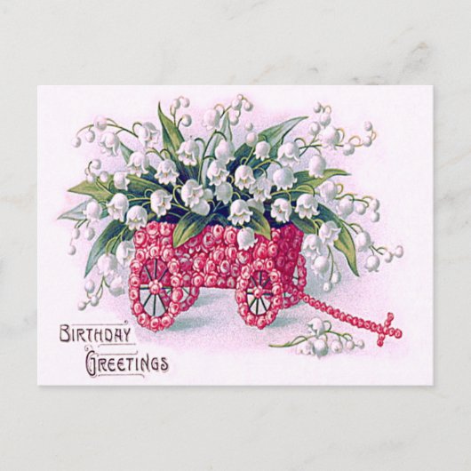Carte Postale Rose Cart Lys de la Vallée (Devant)