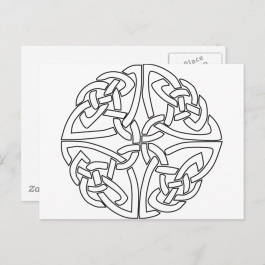 Carte Postale rose celtique (Devant / Derrière)