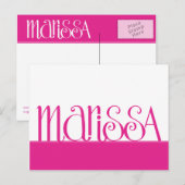 Carte postale rose cerise Marissa (Devant / Derrière)