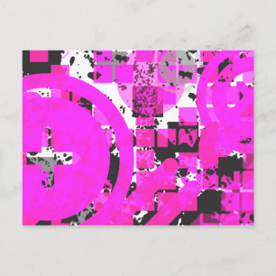 Carte Postale rose chaud délavé chex :