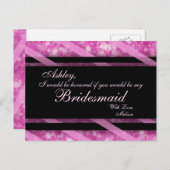 Carte Postale Rose chaud, noir | La servante d'honneur (Devant / Derrière)