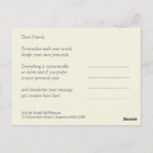 Carte postale Rose chaud + Or Red Lace Merci (Dos)