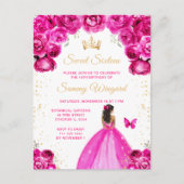 Carte Postale Rose Chaud Princesse à Peau Mate Douze Ans (Devant)