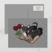 Carte postale Rose Chihuahua (Devant / Derrière)