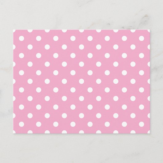 Carte Postale Rose Clair et Points Blancs (Devant)