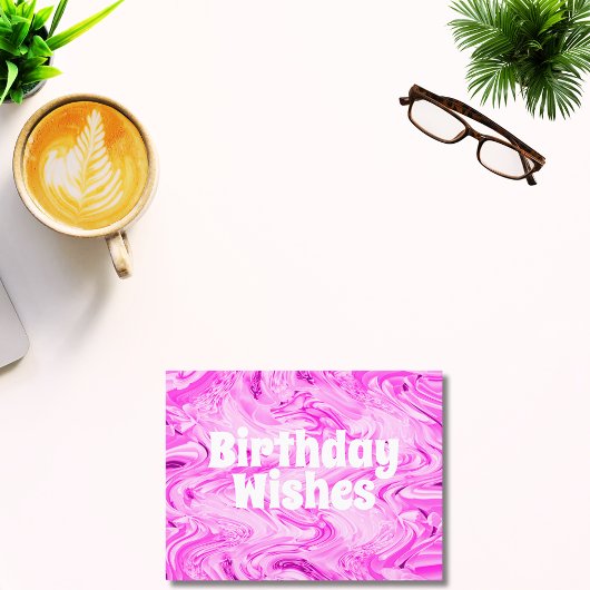 Carte Postale Rose Clair Moderne Joyeux Anniversaire
