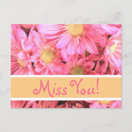 Carte postale Rose Daisy "Miss You" (Devant)
