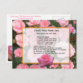 Carte postale Rose de Carol Petal Jam Recette (Devant / Derrière)