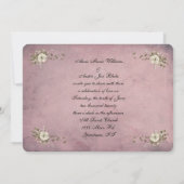 carte postale rose de coeur blanc et ruban (Dos)