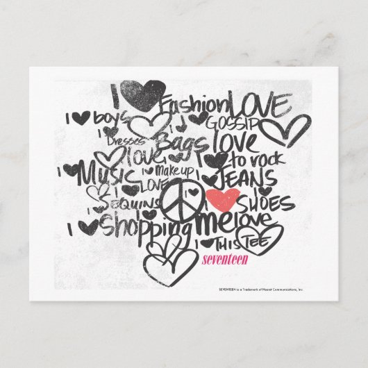 Carte Postale Rose de graffiti (Devant)