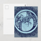 Carte Postale Rose de la déesse de chat (Devant / Derrière)