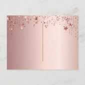 Carte Postale Rose de la fête de graduation or étoiles invitatio (Dos)