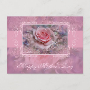 Carte Postale Rose de la fête des mères