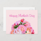 Carte postale Rose de la fête des mères (Devant / Derrière)