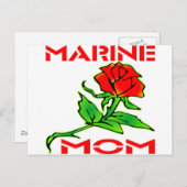 Carte Postale ROSE de la maman marine USMC (Devant / Derrière)