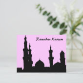 Carte postale rose de la mosquée Ramadan (Debout devant)