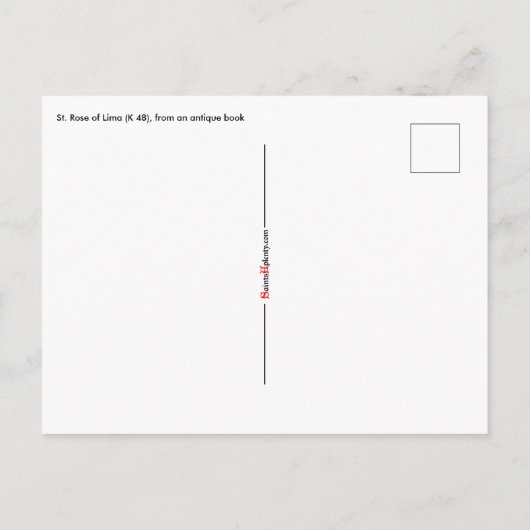 Carte Postale Rose de Lima (Détail; K 48) (Dos)