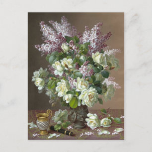 Carte postale Rose De Longpré et Lilacs CC0600 Flo