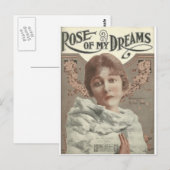 Carte Postale rose de mes rêves mme charlie chaplin (Devant / Derrière)
