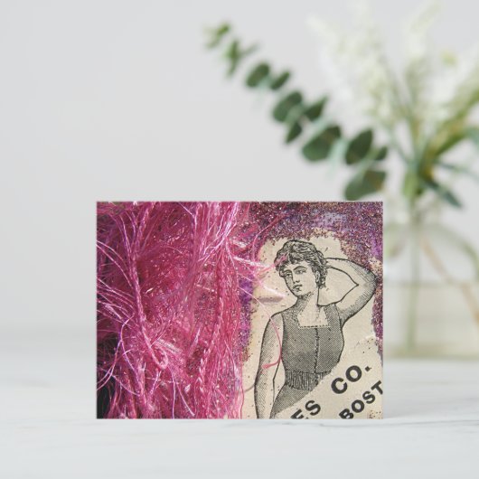 Carte Postale Rose de mode vintage (Debout devant)