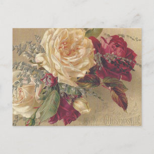 Carte postale Rose de Noël victorienne