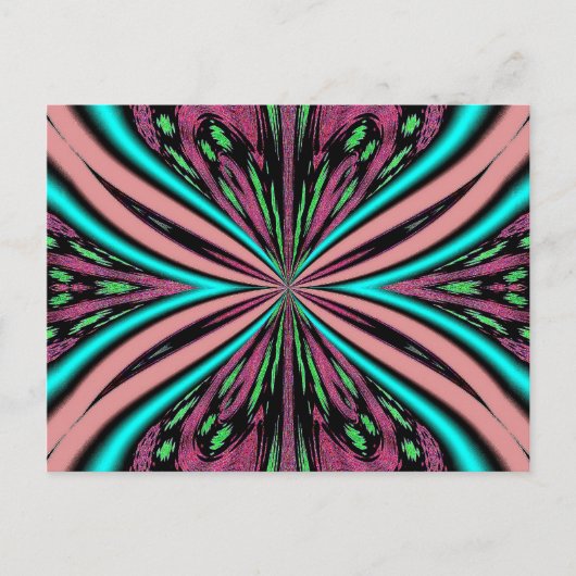 Carte postale rose de papillon (Devant)