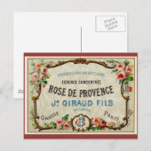 Carte Postale Rose de Provance un parfum français (Devant / Derrière)