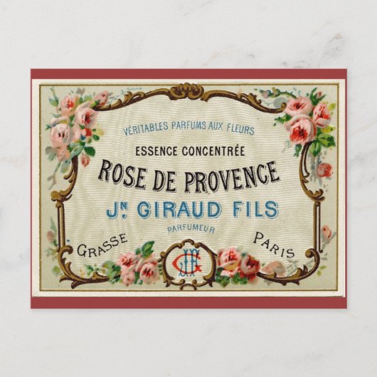 Carte Postale Rose de Provance un parfum français (Devant)