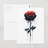 Carte Postale Rose de sang coulant : Art Floral Gothique (Devant / Derrière)