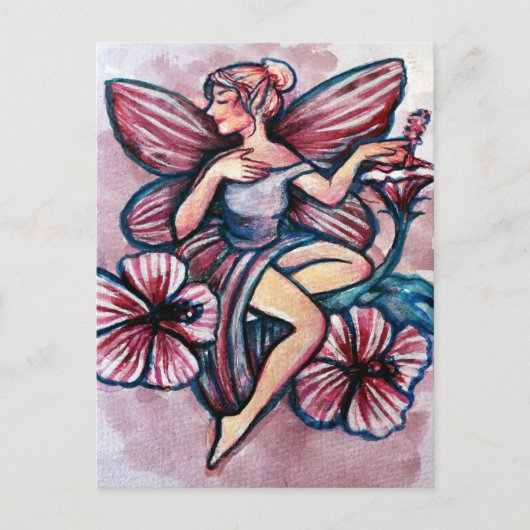 Carte Postale Rose de Sharon Hibiscus Fairy (Devant)