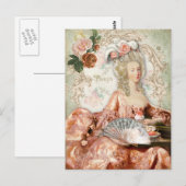 Carte postale Rose de thé de la coupe Marie Antoin (Devant / Derrière)