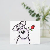 Carte Postale Rose de White Schnauzer (Debout devant)