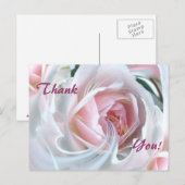 Carte Postale Rose délicat avec effets de marbre (Devant / Derrière)