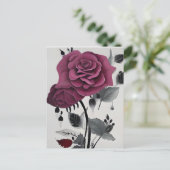 Carte Postale Rose d'encre minimaliste Abstrait (Debout devant)