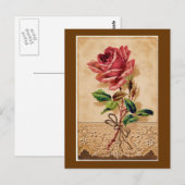 Carte Postale Rose dentelle (Devant / Derrière)