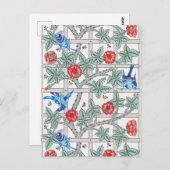 Carte Postale Rose d'Escalades & Petit Oiseau, William Morris (Devant / Derrière)