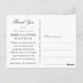 Carte Postale Rose d'or en mémoire Sympathie Merci PostCard (Dos)