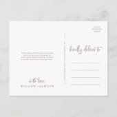 Carte Postale Rose Dorée Rustique Collage de 3 Photos Mariage Re (Dos)