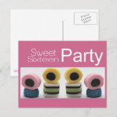 Carte Postale rose doux 16 invitation (Devant / Derrière)