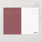 Carte Postale Rose Dusty branché mariage rose or SAVE LA DATE (Dos)