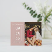 Carte Postale Rose Dusty Changer Date Photo Mariage Postponction (Debout devant)
