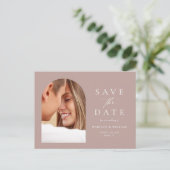 Carte Postale Rose Dusty Simple Enregistrer La Date (Debout devant)