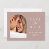 Carte Postale Rose Dusty Simple Enregistrer La Date (Devant / Derrière)