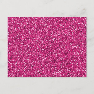 Carte Postale Rose Éblouissante Pailletée