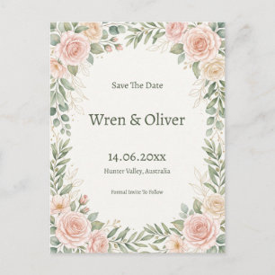 Carte Postale Rose Éclos Save the Date