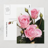 Carte Postale Rose élégant 2 (Devant / Derrière)