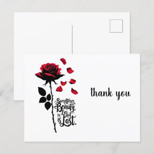 Carte Postale rose en chute