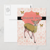 Carte postale Rose en or Merci (Devant / Derrière)