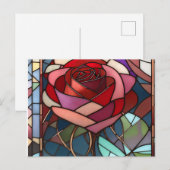 Carte Postale Rose en verre tendu (Devant / Derrière)