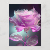Carte Postale Rose en verre translucide - rose (Devant)